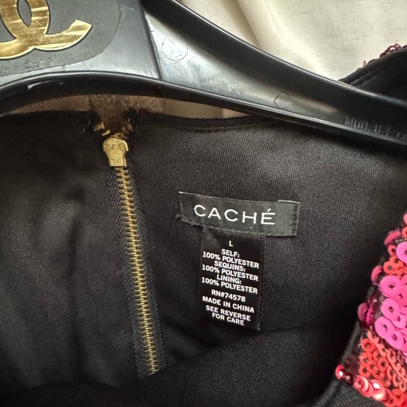 90s rare Cache Pink Halter Sheath Cocktail Dress - Picture 7 of 7